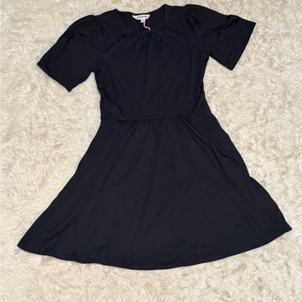 NWT Boden Louisa Short Jersey Dress in Black - Size 2P - Picture 2 of 5